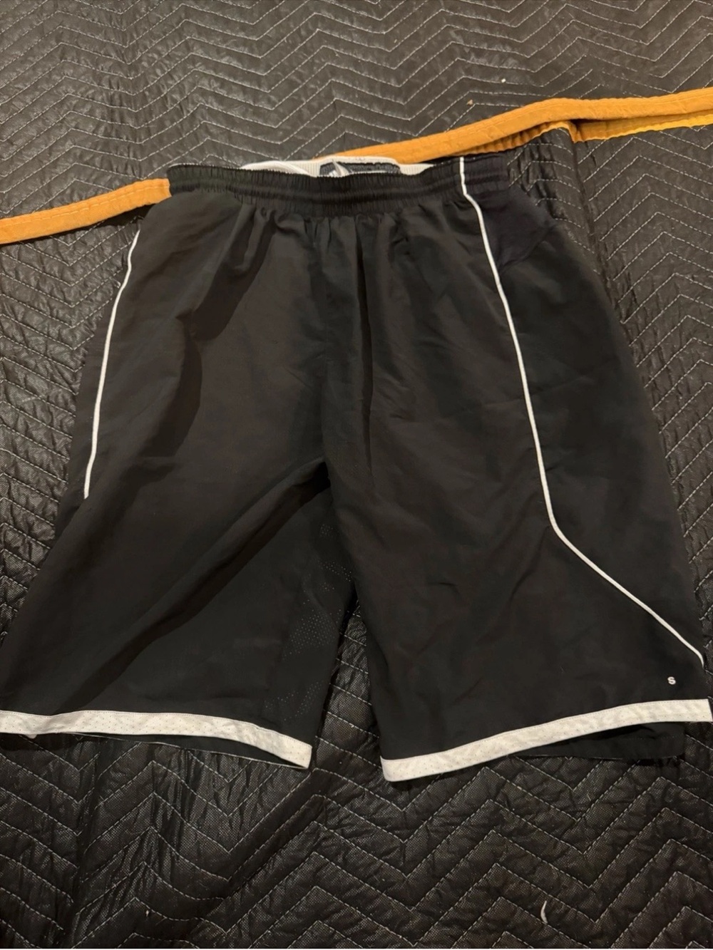Vintage Men's Black Athletic Shorts with White Trim